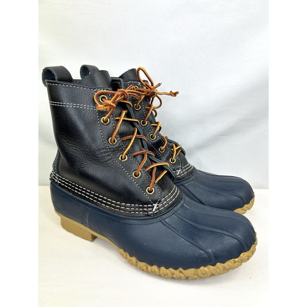 L.L. Bean Women's Size 8 M Duck Boots Blue 175064 Made in Maine USA Ladies 8-W
